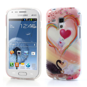 Силиконов гръб ТПУ за Samsung galaxy S Duos S7562 / Galaxy S Duos 2 S7582 / Trend plus S7580 сърце и лебед